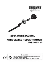 Preview for 3 page of Shindaiwa AHS236S-LW Operator'S Manual