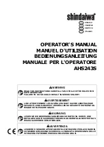 Shindaiwa AHS243S Operator'S Manual предпросмотр