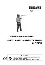 Preview for 3 page of Shindaiwa AHS243S Operator'S Manual