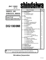 Preview for 1 page of Shindaiwa DG1000MI Owner'S And Operator'S Manual