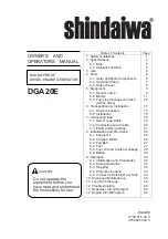Shindaiwa dga20e Owner'S And Operator'S Manual preview