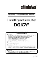 Preview for 1 page of Shindaiwa DGK7F Owner'S And Operator'S Manual