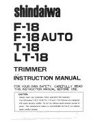 Shindaiwa F-18 Auto Instruction Manual preview