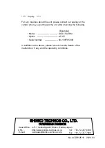 Preview for 112 page of Shinko ACD-15A-R/M Instruction Manual