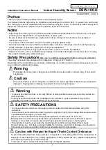 Preview for 1 page of Shinko DSW-100-H Installation Instructions Manual