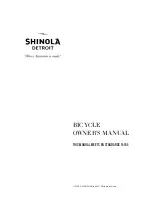 SHINOLA bicycle Owner'S Manual preview