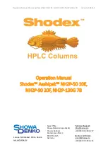 Shodex Asahipak NH2P-50 10E Operation Manual preview