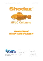 Предварительный просмотр 1 страницы Shodex SUGAR EP SC1011-7F Operation Manual