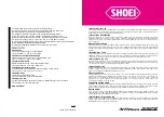 SHOEI X-Fifteen Manual preview