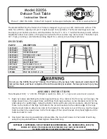 Shop fox D2056 Instruction Sheet предпросмотр