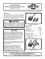 Shop fox D3038 Instruction Sheet preview