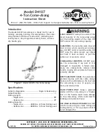 Shop fox D4107 Instruction Sheet preview