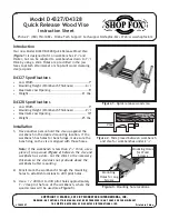 Preview for 1 page of Shop fox D4328 Instruction Sheet