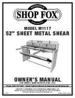 Shop fox M1117 Owner'S Manual preview