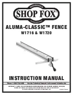 Shop fox SHOP FOX ALUMA-CLASSIC W1716 Instruction Manual предпросмотр