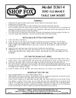 Предварительный просмотр 1 страницы Shop fox SHOP FOX D3614 User Manual