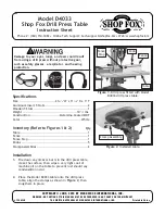 Shop fox SHOP FOX D4033 Instruction Sheet preview