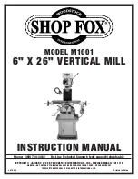 Preview for 1 page of Shop fox SHOP FOX M1001 Instruction Manual