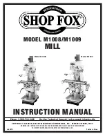 Shop fox Shop fox M1008 Instruction Manual preview