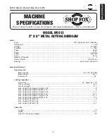 Preview for 5 page of Shop fox SHOP FOX M1013 Owner'S Manual