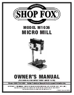 Preview for 2 page of Shop fox SHOP FOX M1036 Owner'S Manual