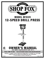 Shop fox SHOP FOX M1039 Owner'S Manual предпросмотр