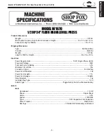 Предварительный просмотр 7 страницы Shop fox SHOP FOX W1669 Owner'S Manual