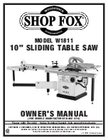 Shop fox SHOP FOX W1811 Owner'S Manual preview