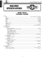 Preview for 6 page of Shop fox SHOP FOX W1823 Owner'S Manual