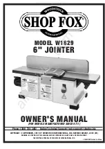 Preview for 1 page of Shop fox SHOP FOX W1829 Owner'S Manual