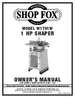 Preview for 1 page of Shop fox W1701W Owner'S Manual