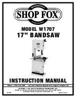 Preview for 1 page of Shop fox W1707 Instruction Manual