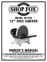 Shop fox W1708 Owner'S Manual предпросмотр