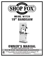 Shop fox W1729 Owner'S Manual предпросмотр