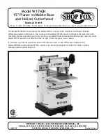 Preview for 1 page of Shop fox W1742 Manual Insert