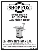 Предварительный просмотр 1 страницы Shop fox W1745W Owner'S Manual