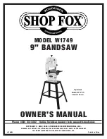 Предварительный просмотр 1 страницы Shop fox W1749 Owner'S Manual