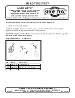 Shop fox W1767 Owner'S Manual предпросмотр