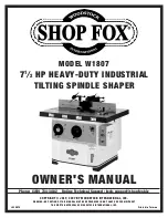 Preview for 5 page of Shop fox W1807 Owner'S Manual