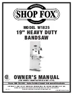 Shop fox W1825 Owner'S Manual предпросмотр