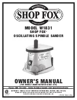 Shop fox W1831 Owner'S Manual preview