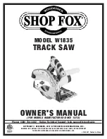 Preview for 1 page of Shop fox W1835 Owner'S Manual