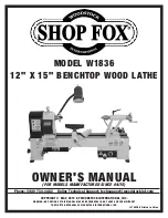 Shop fox W1836 Owner'S Manual preview