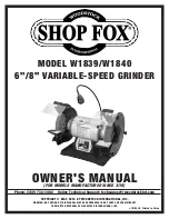 Preview for 1 page of Shop fox W1839 Owner'S Manual