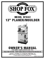 Предварительный просмотр 1 страницы Shop fox W1842 Owner'S Manual