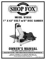 Предварительный просмотр 1 страницы Shop fox W1850 Owner'S Manual