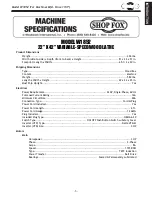 Preview for 5 page of Shop fox W1852 Owner'S Manual