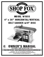 Shop fox W1855 Owner'S Manual preview