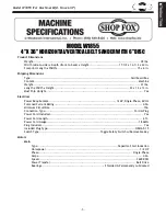 Предварительный просмотр 5 страницы Shop fox W1855 Owner'S Manual