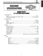 Preview for 5 page of Shop fox W1873 Owner'S Manual